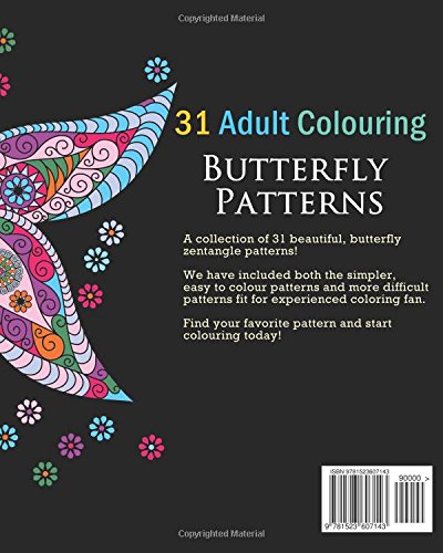 Adult Coloring Books: Butterfly Zentangle Patterns: 31 Beautiful, Stress Relieving Butterfly Coloring Designs: Volume 4 (Hobby Habitat Coloring Books)