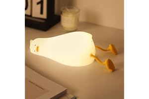 SALUOKE Anatra Luce Notturna Bambini, Papera Lampada Notturna per Bambini, 3 Modalità di Luce, Lucina Notte Regolabile con Timer, Controllo Touch, Lampada Anatra in Silicone, Ricaricabile Tramite USB