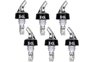 MTLHBCG Lot de 6 becs verseurs de 3 cl : bec verseur doseur bar doseur pour bouteilles de cocktails bec doseur automatique en plastique | pour vin, cocktail, maison, bar