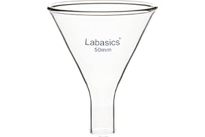 Labasics Glass Powder Funnel, Heavy Wall Borosilicate Glass Short Stem Funnel with 50 mm Top Height and 26 mm Stem Height