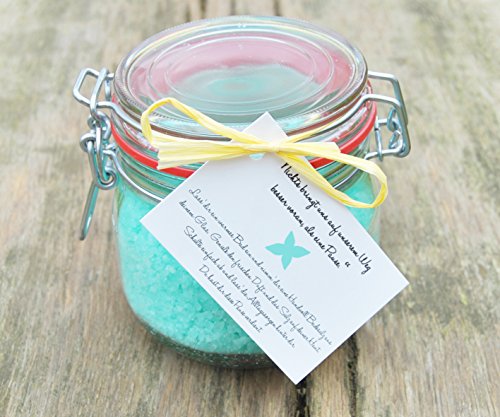 CareElite Totes Meer Badesalz Geschenkset 600 g Totes Meersalz als natürlicher Badezusatz im wiederverwendbaren Einmach-Glas 100% plastikfrei mit wohltuendem Pfefferminz-Duft fürs Bad - 2