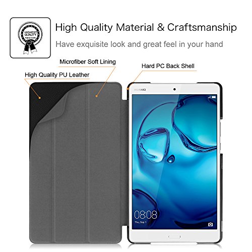 Fintie Huawei MediaPad M3 8.4 Hülle -Ultra Schlank Superleicht Ständer (SlimShell) Case Cover Schutzhülle Etui Tasche mit Ständer und Auto Sleep / Wake Funktion für 8.4″ Huawei MediaPad M3 8.0 Android Tablet-PC, Marineblau - 2