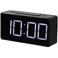 Tetpino Digital Alarm Clock with Temperature Display, Desk Clock with USB Port, Snooze Function, Electronic Alarm Clock with 2-Level Brightness Control, 12/24-Hour Mode, Ideal for Home and Office