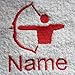 Produktbild Waschlappen, Handtuch, Badetuch oder Badelaken personalisiert mit Bogenschießen Logo und Namen Ihrer Wahl, 100 % Terry-Baumwolle, White, Black, Aqua, Cream, Chocolate, Navy Blue, Sky Blue, Bath Towel 70x130cm