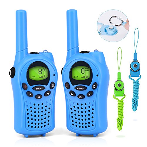 Waitiee langlebig Kinder Walkie-Talkies 2 Meile walky Tonfilm f¨¹r Kinderspielzeug Weihnachten Outdoor Camping Wandern (1 Paar) (Blue)