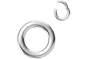 NewkeepsR 0.8/1.0/1.2/1.6/2.0/2.5/3.0/4.0mm Acier à charnière Septum Segment Clicker Lèvres Nez Anneau Hoop Helix Cartilage Daith Tragus