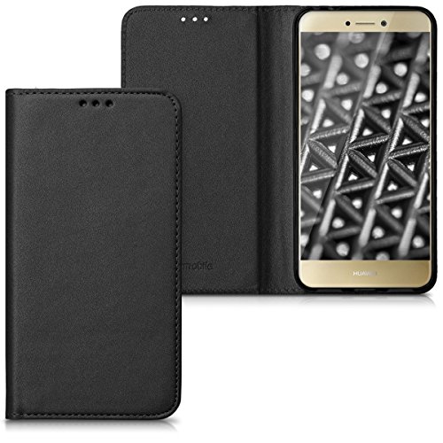 kwmobile Funda para Huawei P8 Lite  2017  - Carcasa para m  vil de  Cuero sint  tico  - Case  Plegable  en  Negro 