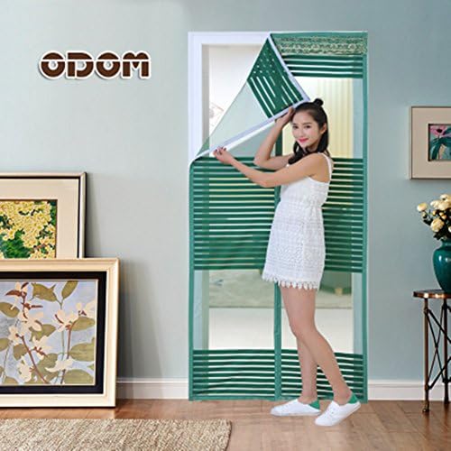 GWQ Magnetic Insect Fly Door Curtain Screen,Top-To-Bottom Automaticlly Shut Sealed With Magnet Like Magic For A Hands-Free(Green),85*205Cm