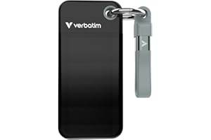 Verbatim Pocket SSD da 1 TB (NVMe SSD, USB 3.2 Gen 2, fino a 1.000 MB/s di velocità di lettura e scrittura, hard disk portatile per Mac, PC e console di gioco, nero/grigio)