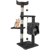 Mobiclinic&reg; Cat Scratching Tree 3 Height Multi-Level Tower with Shelter, Sisal Platforms and Poles for Climbing, Playing and