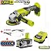 Produktbild Ryobi 18V ONE+ Akku Winkelschleifer R18AG-0 inkl. 4,0 Ah Lithium-Ionen-Akku, Schnellladegerät, 5 TOROFLEX Dünntrennscheiben 1mm und BOSCH Schutzbrille