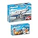 Produktbild PLAYMOBIL® City Action 2er Set 5395 5396 Passagierflugzeug & Flugzeugschlepper mit Fluglotsen