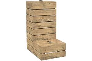 FOREST STYLE Compostador de madera tratada, 40 x 60 x 81 cm Alto