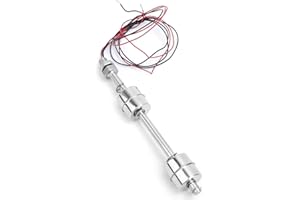 ARAMOX Float Switch, Stainless Steel Double Ball Water Level Sensor, Fish Tank Liquid Water Level Controller for Water Tank, Swim Pool, Sink (Float 150mm)