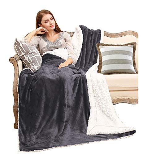 Imperial Rooms Super Soft Thermal Warm Special Luxury Flannel Sherpa Fleece Throw Reversible Cuddly