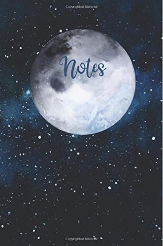 Notes: 120 Blank Lined Page Softcover Notes Journal, College Ruled Composition Notebook, 6 x 9 Blank Line Watercolor Celestial Moon Stars Constellations Design Cover Note Book