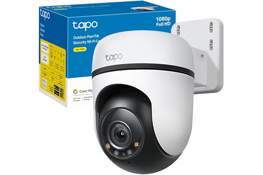 Tapo C500 Outdoor FHD Wi-Fi Camera, 360° View, IP Surveillance Camera, IP65, Color Night Vision, Smart AI Detections, Two-Way Audio, Personalized Sound Alarm