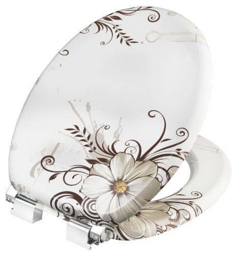 Cornat WC-Sitz Brown Flower mit Absenkautomatik, Holzkern (MDF), Dekor, KSDSC541