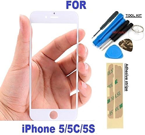 Globalshineuk ® New Front Outer Screen Lens Glass Replacement + Tools for iPhone 5 5C 5S White