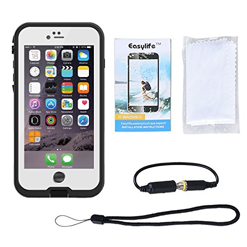 Funda Impermeable Para M  vil iPhone 6 6s 4 7 inch  Easylife Carcasa Anti-agua a Prueba de Agua Golpes Polvo Funda Protectora de Cubierta Waterproof Case for Apple iPhone 6s 6  blanco 