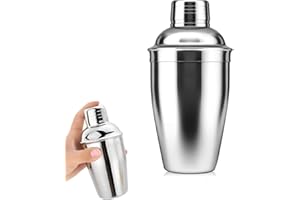 CUEMOON Bar Cocktail Shaker, Kleine Größe 250ml Martini Shaker Drink Mixer mit eingebautem Sieb für Barkeeper,Edelstahl Barkeeper Shaker für Mixgetränke Margarita Alkohol Likör Barware Werkzeuge