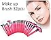 VALUE MAKERS Professional 32 pcs Makeup Brushes Kit - Make Up Brush Set - 32pcs Cosmetics Tools - Brand Make-up Toiletry Kit - Foundation Eyebrow Eyeshadow Concealer Powder Blusher Blending Lip Makeup Brush With Black Pouch Bag (Hot pink)