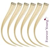 Forever Young 6 Piece 18" Clip in Human Hair Extension Highlight Set Light Blonde 60#