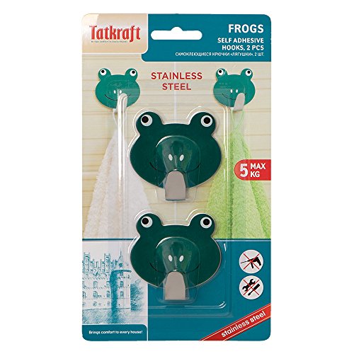 Tatkraft Frogs Stark Selbstklebend Edelstahl Handtuchhaken Badezimmer Kinderzimmer 2tk - 5