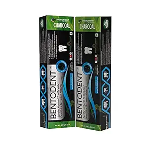 BENTODENT TOOTHPASTE Foam Free, Fluoride free Charcoal Mint Pack Enamel Protection Toothpaste for Entire Family and Kids