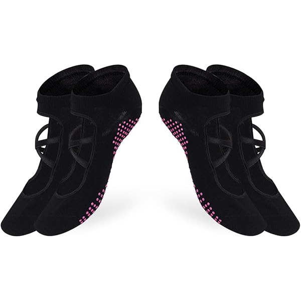 Calze Antiscivolo Da Yoga - 4 Paia Grip Per Donna, Taglia Unica, Per Pilates E Palestra - Foto 4