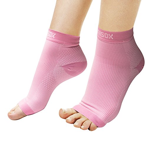 Calcetines de Compresión de Primera Calidad para Aliviar el Dolor de Fascitis Plantar, Artritis en los Pies, Talones Doloridos - Media Tobillera En Cuatro Colores Unisex Para Hombre y Mujer (Rosa S/M)