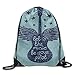 Produktbild GONIESA Music Let The Music Be Your Pilot Quote Winged Electronic Guitar and Stars Retro Graphic Print Drawstring Bags Camping Gym Backpack