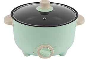 BATHRENA Elektrische Hot Pot Topf, 3L Elektrischer Kochtopf, Tragbare Schneller Nudelkocher, Kocher Multifunktions für Suppe, Ramen, Pasta, mit Home Office Party Küche Dorm Kochen (Grün)