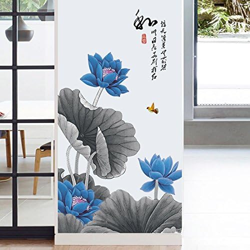 Hongrun Lotus flowers in the living room wall sticker self adhesive wallpaper posters and wall-mount jewelry room wallpaper mural wall-50*110cm