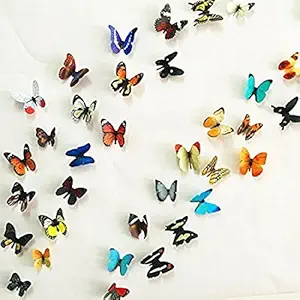 Jaamso Royals Multicolor 3D Butterflies Wall Sticker 2 Combo of 38 Piece (PVC Vinyl, 3D Butterflies Stickers )