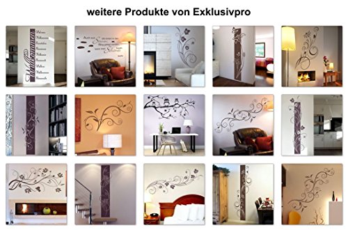 Wandtattoo Blumen Ranke „Alya“ Floral Flower inkl. SWAROVSKI (flomod03 braun) 120 x 50 cm mit Farb- u. Größenauswahl - 5