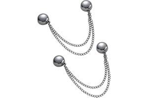 SPIRWORCHLAN 2PCS Magnetic Clothing Clips, Multi-Function Magnetic Clothing Clips, Magnetic Clothing Shawl Clips Clothing Accessories, Multi-Purpose Magnetic Pinless Brooch for Women Black