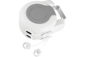 mDesign Tendedero extensible – Tendedero de pared con dos cuerdas para interior y exterior – Colgador de ropa extensible hast