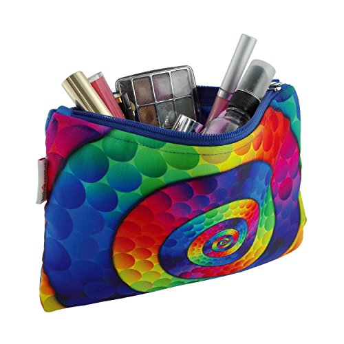 Preisvergleich Produktbild Damen Kosmetiktasche mit Regenbogen Kunst-Druck / Schutzpolsterung für Glasflacons / Schminktasche perfekt für Unterwegs & Reisen / Ideale Aufbewahrung in der Handtasche / Kulturbeutel abwaschbar