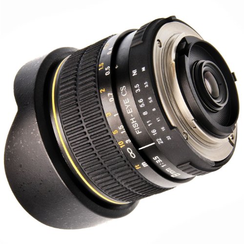 Objectif fisheye 8 mm 1 3 5 8 mm pour appareils photo reflex num  rique Nikon D7100  D7000  D5200  D5100  D5000  D3200  D3100  D3000  D800  D700  D600  D300s  D300  D200  D100  D90  D80  D70s  D70  D60  D50  D40x  D40  D3 Series  D2 Series  D1 Series avec housse en n  opr  ne