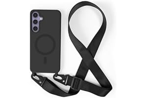 2NSPDRGNI Handykette Schutzhülle kompatibel mit Samsung Galaxy S24 Plus/Galaxy S25 Plus Handyhülle mit Band,Kabellosem Laden Hülle Halsband Lanyard Silikonhülle,Schwarz