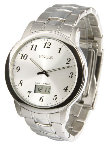 Elegante MARQUIS Herren Funkuhr (Junghans-Uhrwerk) Gehuse und Armband aus Edelstahl 964.6147 Elegante MARQUIS Herren Funkuhr (Junghans-Uhrwerk) Gehuse und Armband aus Edelstahl 964.6147