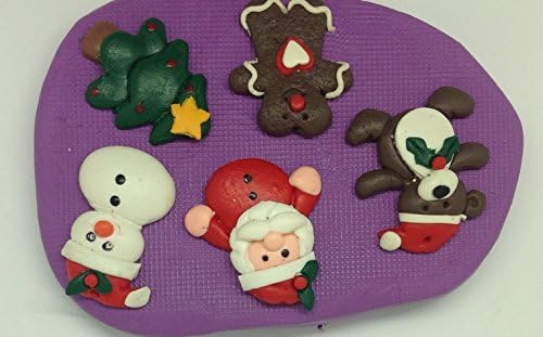 Christmas Santa tree snowman teddy silicone mould / mold.characters.topper.cupcake.large