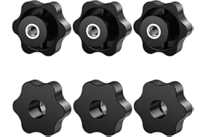 BOUMVID 6 Pezzi M8 50mm Universale Manopole Maniglia Stella Testa Serraggio Dado Dadi Manopola, Manopola di Serraggio con Filettatura Impugnatura Ferro Zincato Zigrinata per Macchine Utensili