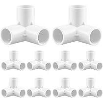 QUARKZMAN PVC Rohrverbinder 20mm - 8 Stück 3-Wege Fittings Für Abwasser & Garten