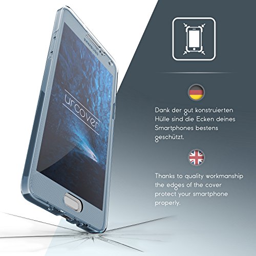 Urcover   Samsung Galaxy A5 2015   Funda Carcasa Protectora 360 Grados   TPU en Azul   Protecci  n Completa Case Cover Smartphone M  vil Accesorio