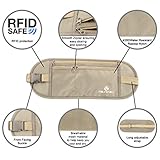 Reise Bauchtasche mit RFID-Blockierung - Geldgürtel Flach - Versteckte Sicherheits Sicherheitstasche - Unter Kleidung Beige von MountFlow - 