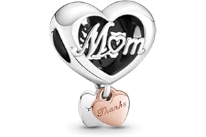 Annmors Jewellery Family Love Charms & Hearts Anhänger S925 Sterling Silber Bracelet Bead with Cubic Zirconioa für Europäische Armbänder Halskette,Mother's Day Schmuck Geschenk Christmas für Damen Herren