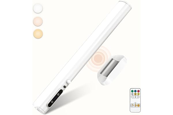 bravzurg Lumiere Detecteur de Mouvement Interieur, 4000mAh Lampe Murale Sans Fil Rechargeable USB, Reglette LED Cuisine Aimantée, Barre Lumière a Pile pour Placard, Tableau, Armoire, Salle de Bain