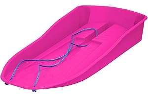 simpahome Deluxe Smiley Design Red Plastic Unisex Children & Adults Snow Bullet Sledge Toboggan - Choose from 4 Colours
